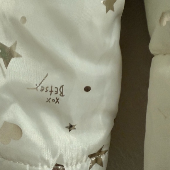 Betsey Johnson White and Gold Kids Puffer Jacket - Picture 5 of 7